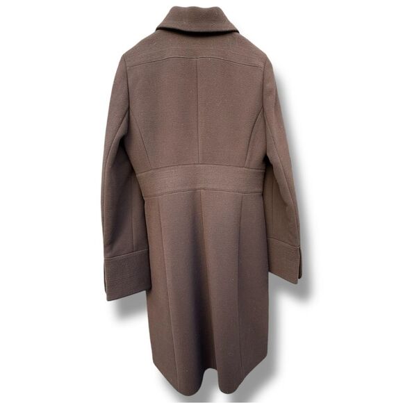J Crew Brown Belted Wool Tie Peacoat Trench Coat Women's Preppy | Size 10T - Picture 3 of 17